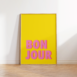 Bonjour Typography Print