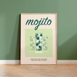 Mojito Retro Cocktail Print