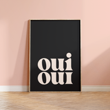 Oui Oui Black Bathroom Print