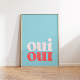 Oui Oui Blue Bathroom Print