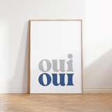 Oui Oui Blue Bathroom Print