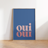 Oui Oui Blue Bathroom Print