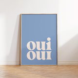 Oui Oui Blue Bathroom Print