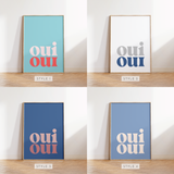 Oui Oui Blue Bathroom Print