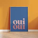 Oui Oui Blue Bathroom Print