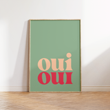 Oui Oui Green Bathroom Print