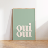 Oui Oui Green Bathroom Print