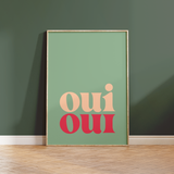 Oui Oui Green Bathroom Print