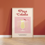 Pina Colada Retro Cocktail Print