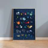 Outer Space Alphabet & Numbers Print - Twin Pack