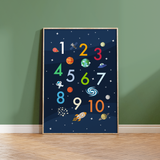 Outer Space Alphabet & Numbers Print - Twin Pack