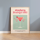 Strawberry Daiquiri Retro Cocktail Print