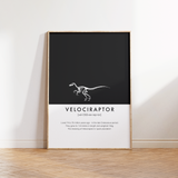 Velociraptor Dinosaur Fact Print