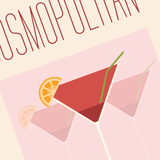 Cosmopolitan Retro Cocktail Print